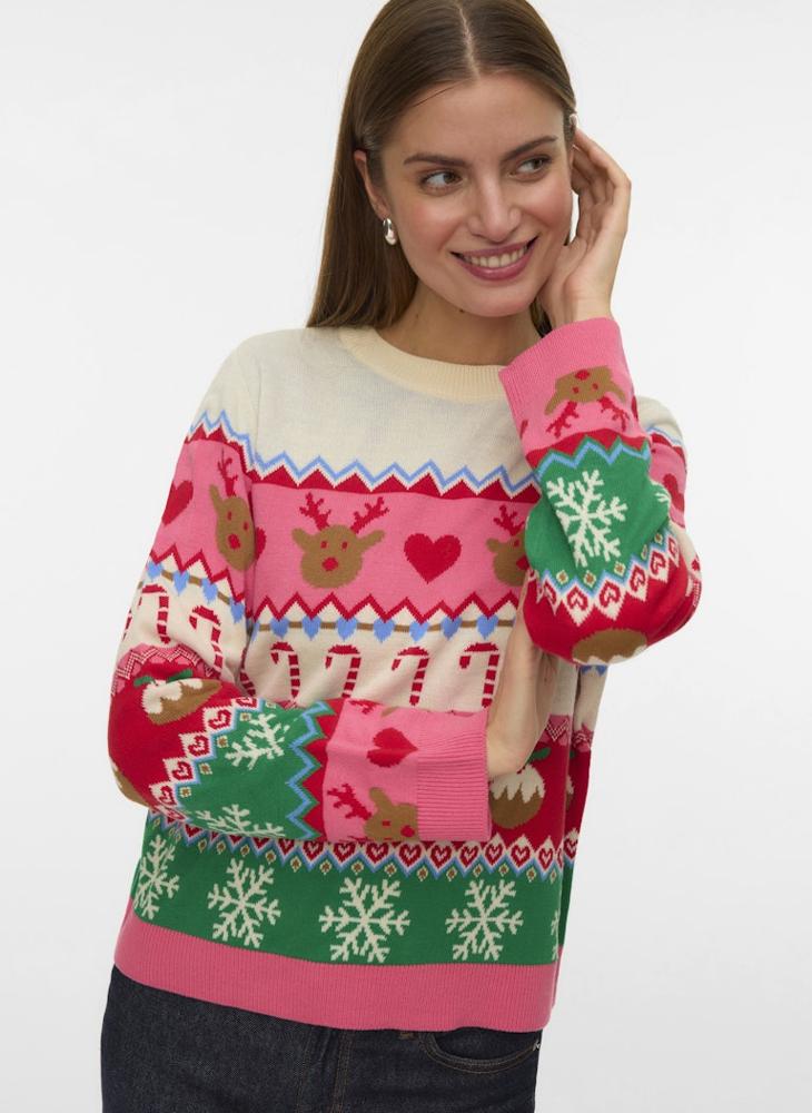 VERO MODA Christmas Printed Sweater - Image 1