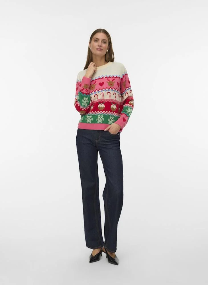 VERO MODA Christmas Printed Sweater