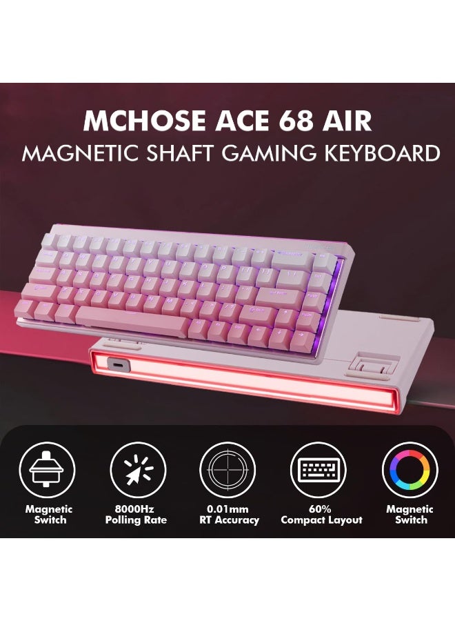 MCHOSE ACE68 Air Magnetic Switch Gaming Keyboard, Hall Effect Magnetic Switch, 65% Rapid Trigger Mode Adjustable Actuation, 8K Hz Polling Rate, RGB Backlit Wired Keyboard for Laptop for PC/Mac - Image 2