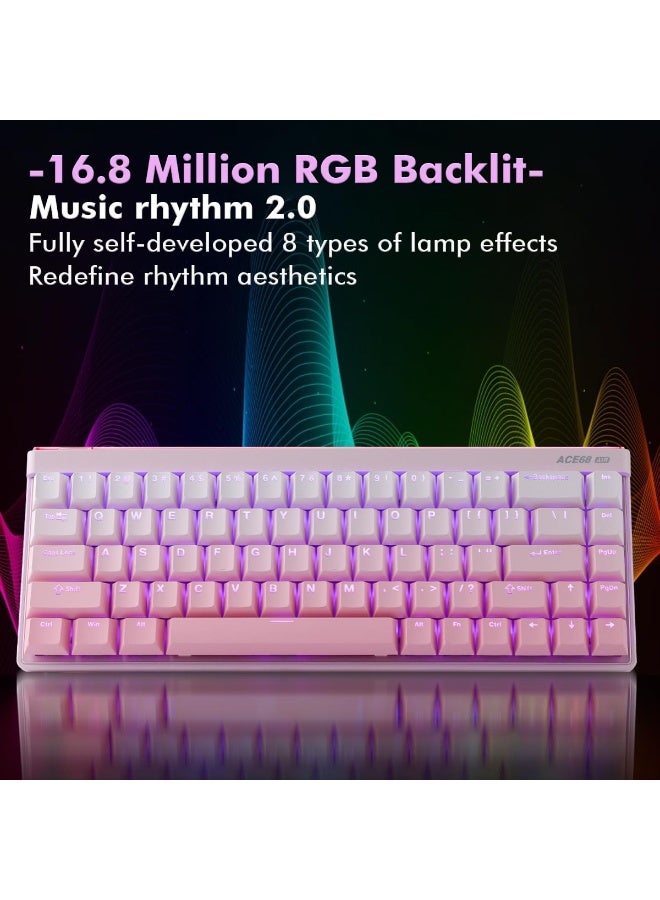 MCHOSE ACE68 Air Magnetic Switch Gaming Keyboard, Hall Effect Magnetic Switch, 65% Rapid Trigger Mode Adjustable Actuation, 8K Hz Polling Rate, RGB Backlit Wired Keyboard for Laptop for PC/Mac - Image 5