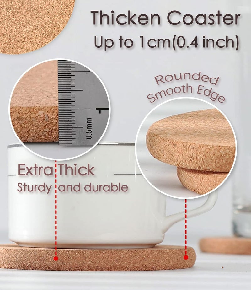 KITLAB Cork Trivet, 4 Pack High Density Thick Cork Trivets for Hot Dishes, 8 Inch Heat Resistant Large Coaster for Kitchen, Hot Pads for Table & Countertop - Image 5