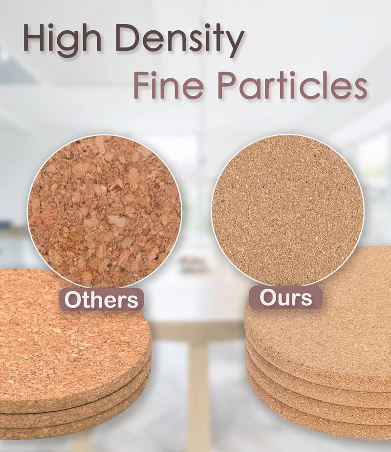 KITLAB Cork Trivet, 4 Pack High Density Thick Cork Trivets for Hot Dishes, 8 Inch Heat Resistant Large Coaster for Kitchen, Hot Pads for Table & Countertop - Image 4