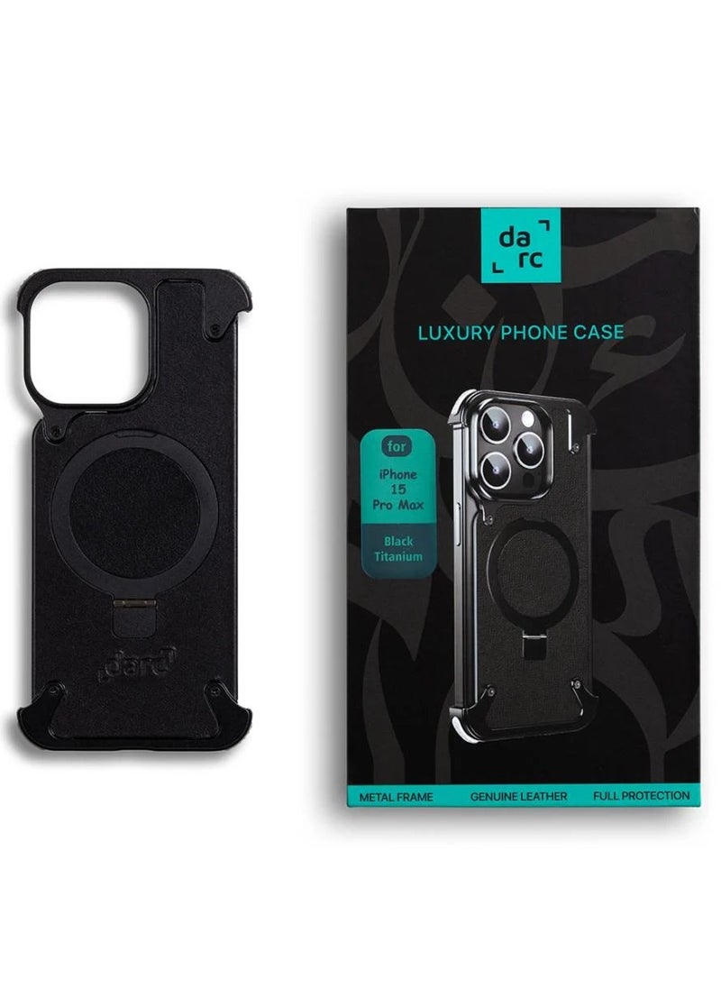 darc Leather Case for iPhone 14 Pro Max Black Titanium  - Image 2