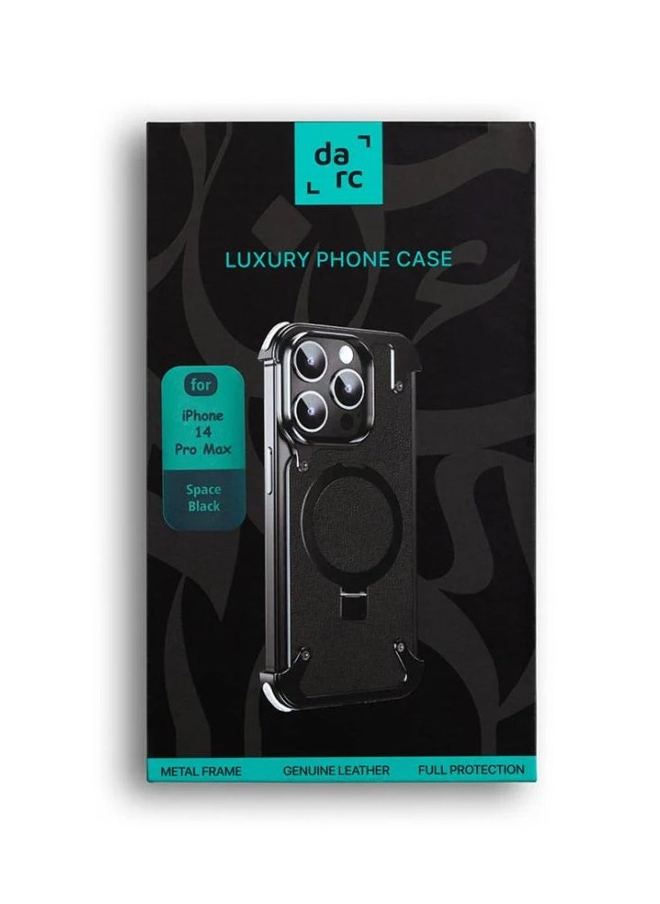 darc Leather Case for iPhone 14 Pro Max Black Titanium  - Image 3