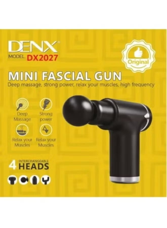 Denx Deep Tissue Ficial Massage Gun – Full-Body Muscle Pain Relief | Quiet High-Torque Motor | 4 Interchangeable Massage Heads | Adjustable Speed Levels | Handheld Percussion Massager for Post-Workout Recovery, Relaxation & Stress Relief – Black - Image 3