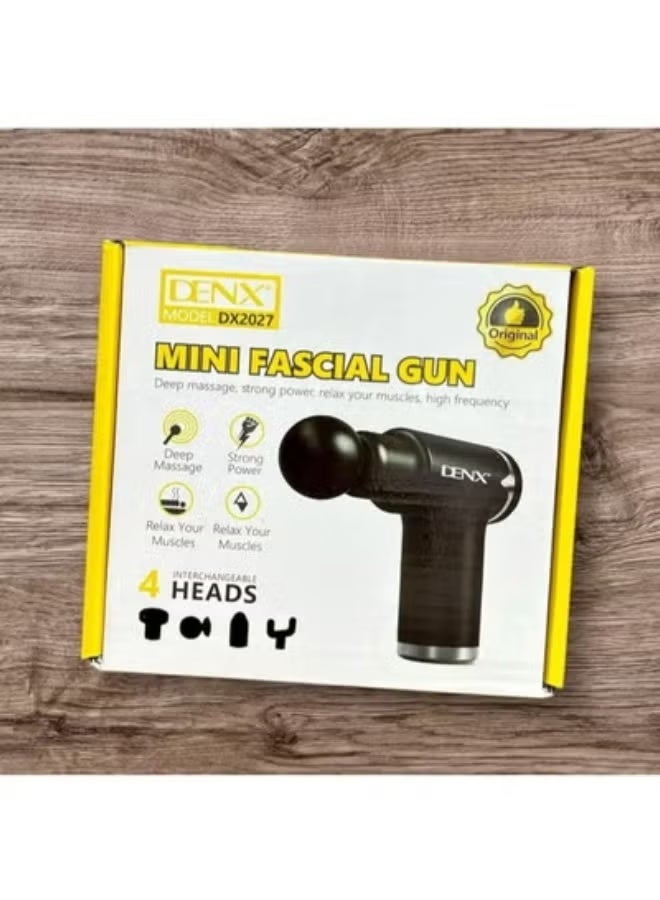 Denx Deep Tissue Ficial Massage Gun – Full-Body Muscle Pain Relief | Quiet High-Torque Motor | 4 Interchangeable Massage Heads | Adjustable Speed Levels | Handheld Percussion Massager for Post-Workout Recovery, Relaxation & Stress Relief – Black - Image 2