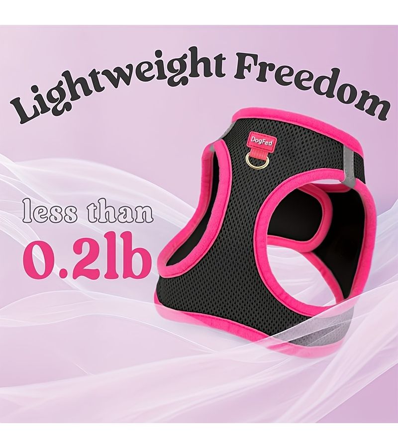 Dog Harness And Leash Set For Small Pets Chest Back Harness Pink S - Image 3