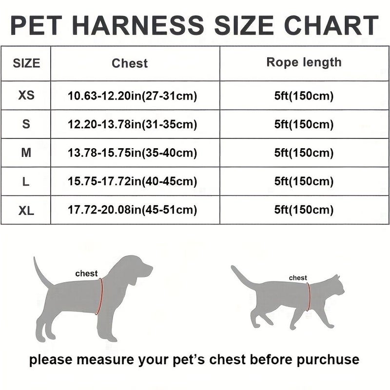 Dog Harness And Leash Set For Small Pets Chest Back Harness Pink S - Image 2