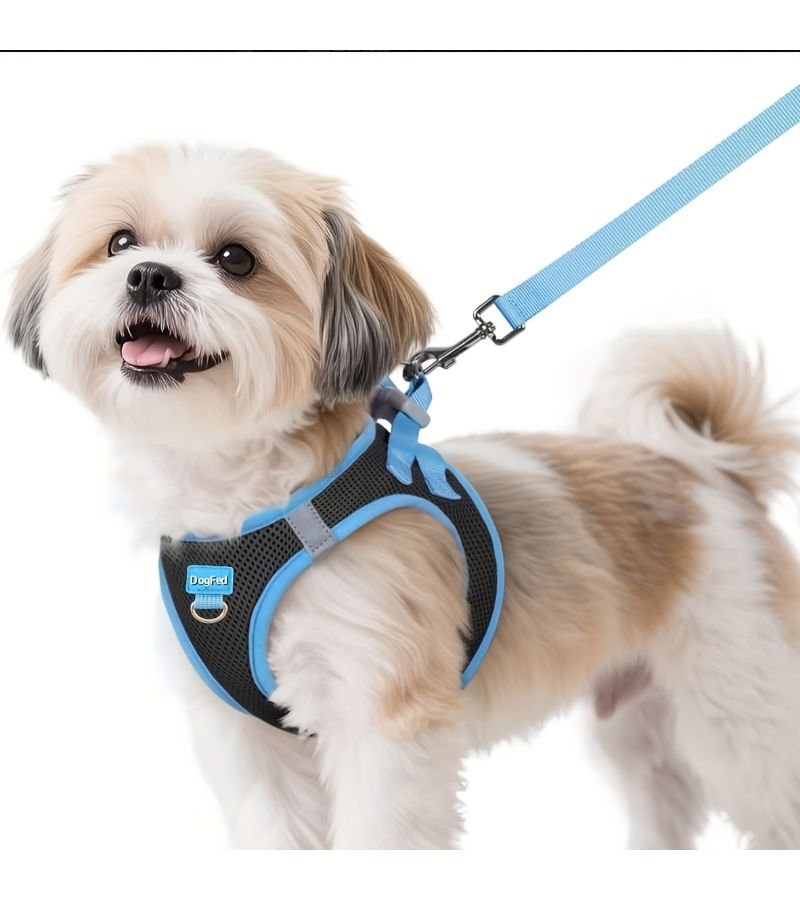 Dog Harness And Leash Set For Small Pets Chest Back Harness Pink S - Image 1