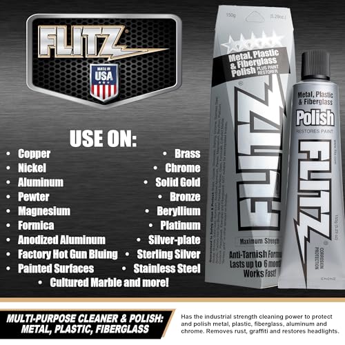 Flitz Multi-Purpose Metal Polish Paste - 5.29oz Tube of USA-Made Metal Scratch Remover - Works on Stainless Steel, Chrome, Aluminum, Plastic, Jewelry - Non-Abrasive Cleaner & Rust Remover (1 Pack) - Image 2