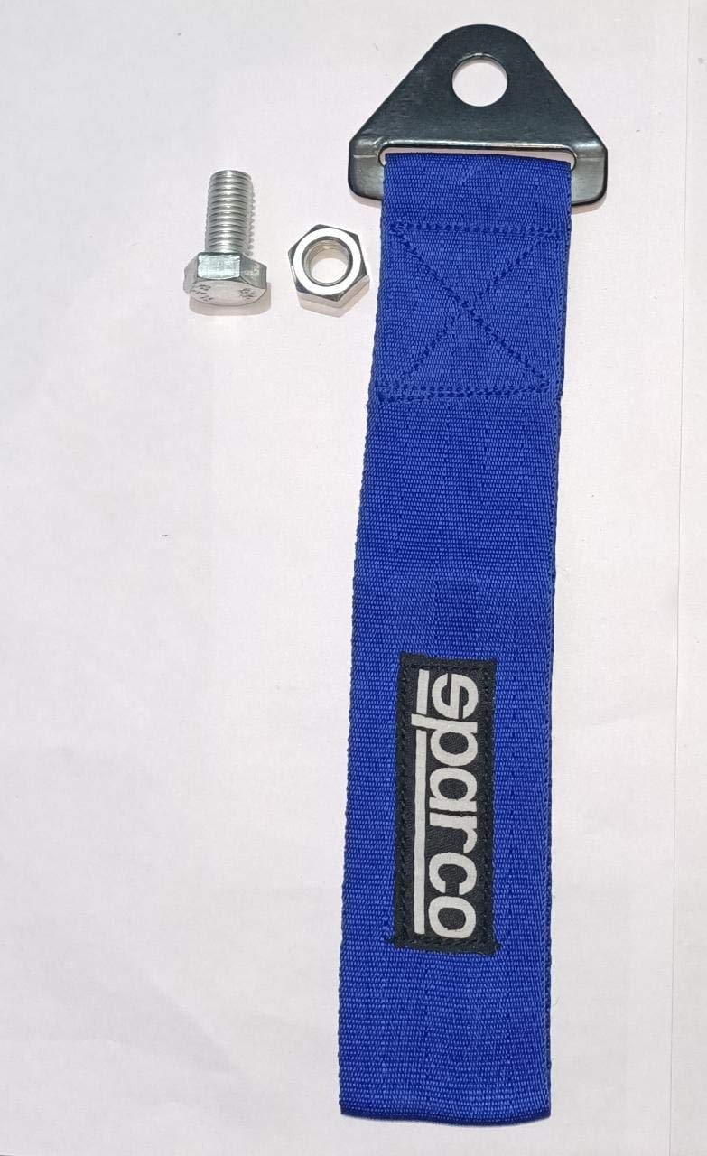 AUTO MT SPARCO CAR Truck Tow Belt Strap Universal Front Rear Tow Strap Tow Hook Towing Belt (Nylon, 1000 kg Pull Capacity) (Blue-SPARCO Tow Belt) - Image 2