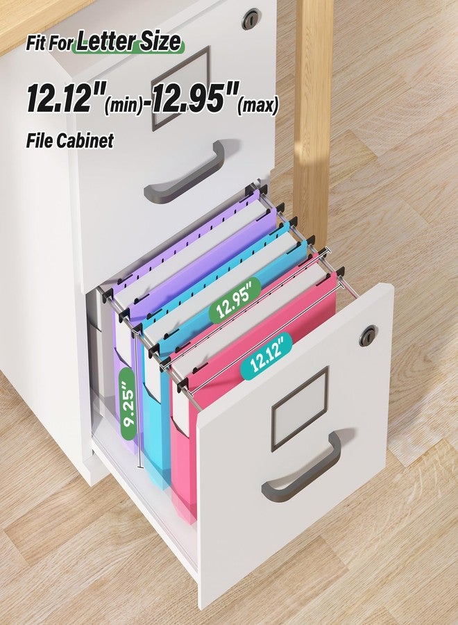 Ansook Extra Capacity Black Pink Plastic Hanging File Folders Letter Size, 12 Pack 2 Inch Expandable Hanging Folder w/Reinforced Bottom Flat Piece, Side Seal Hanging Folders for for Filing Cabinet - Image 4
