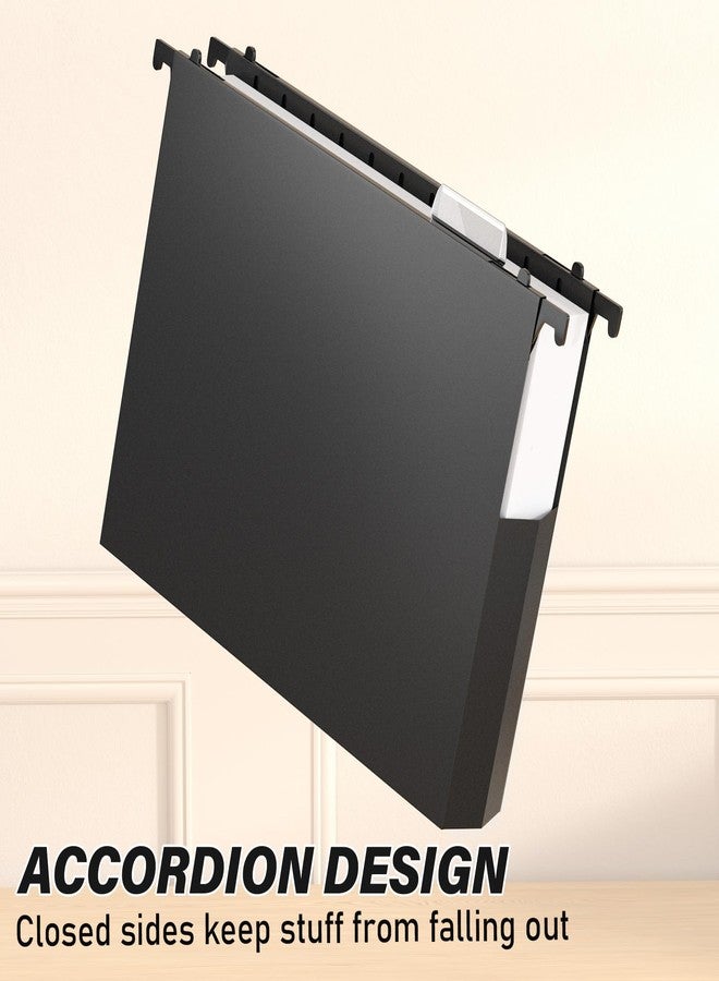 Ansook Extra Capacity Black Pink Plastic Hanging File Folders Letter Size, 12 Pack 2 Inch Expandable Hanging Folder w/Reinforced Bottom Flat Piece, Side Seal Hanging Folders for for Filing Cabinet - Image 5