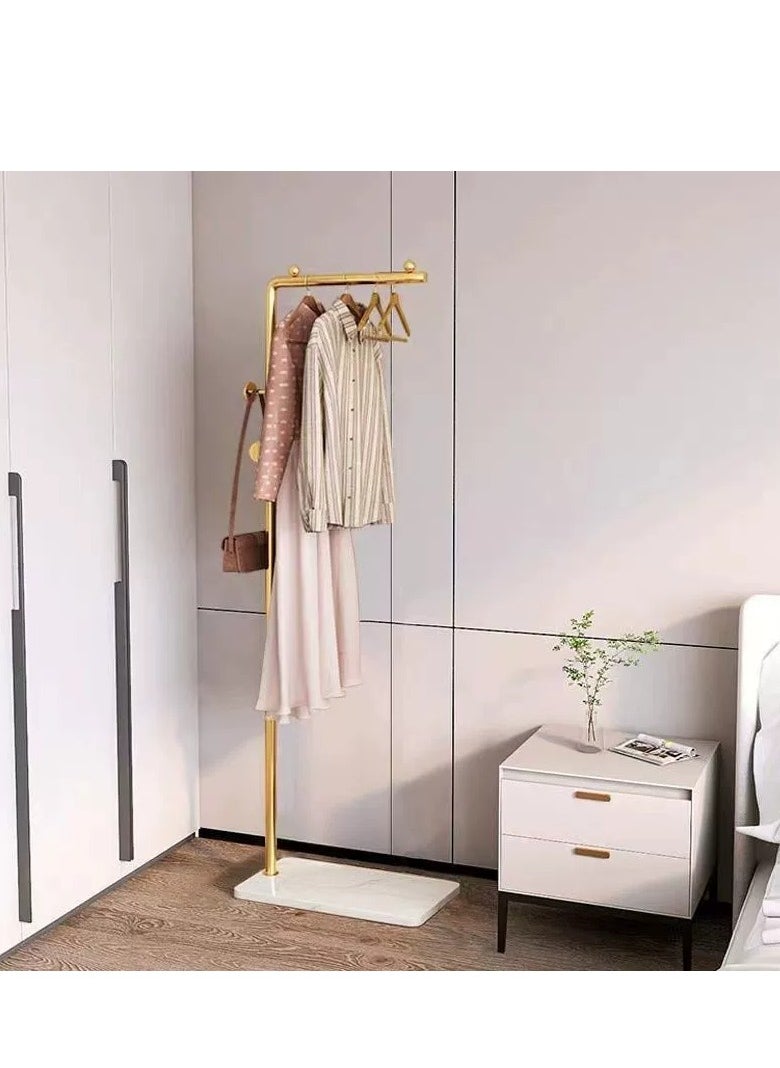 Y&D - Metal Coat Rack Gold Coat Rack Freestanding with 3 Hooks and Marble Base Floor-standing Coat Stand Floor Hanger 170CM - Image 1