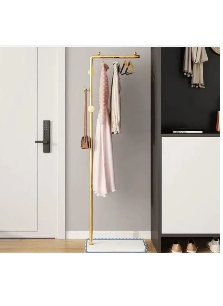 Y&D - Metal Coat Rack Gold Coat Rack Freestanding with 3 Hooks and Marble Base Floor-standing Coat Stand Floor Hanger 170CM - Image 1