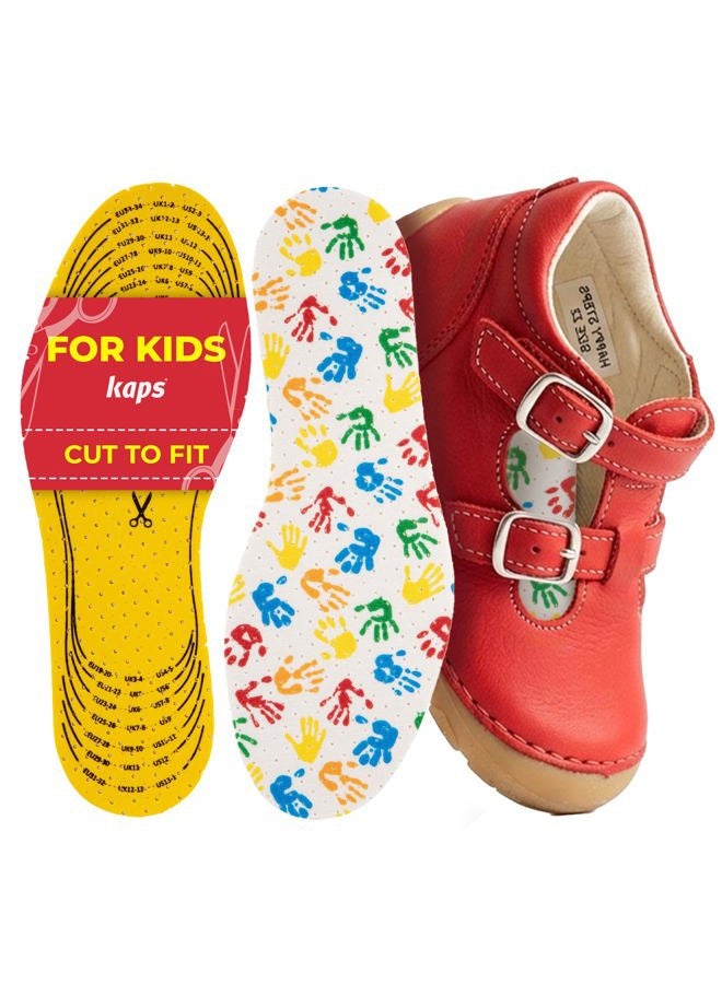 Kaps Arieto Cut to Fit Quality Shoe Insoles for Kids, Breathable Prevent Blisters Calluses and Smell Fresh - Image 1