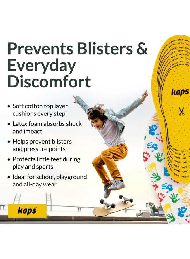 Kaps Arieto Cut to Fit Quality Shoe Insoles for Kids, Breathable Prevent Blisters Calluses and Smell Fresh - Image 2
