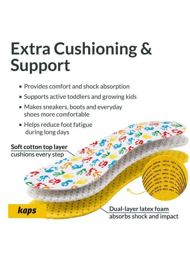 Kaps Arieto Cut to Fit Quality Shoe Insoles for Kids, Breathable Prevent Blisters Calluses and Smell Fresh - Image 4