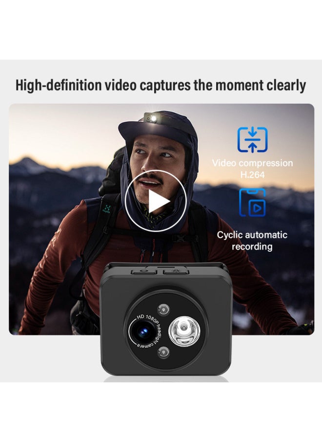 Generic - D8 High-definition Camera Head Mounted Lighting Video Record-Color:D8 Black Complete Set + 32g Memory Card - Image 1