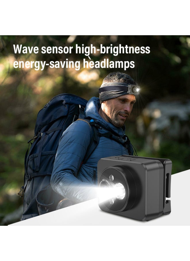 Generic - D8 High-definition Camera Head Mounted Lighting Video Record-Color:D8 Black Complete Set + 32g Memory Card - Image 1