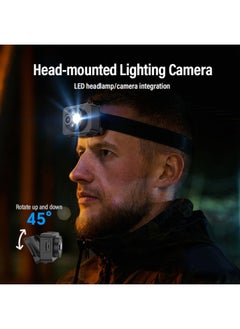 D8 High-definition Camera Head Mounted Lighting Video Record-Color:D8 Black Complete Set + 32g Memory Card