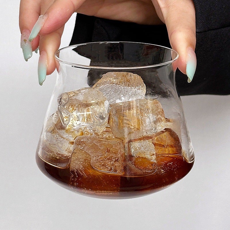Retro Iced Americano Latte Flip-Top Coffee Cup - Simple Glass Design for Whiskey, Juice & Cold  Drinks - Image 4
