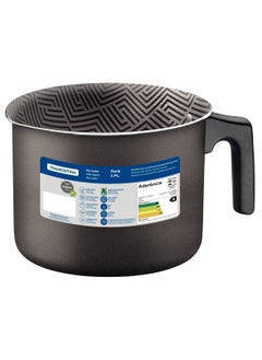 TRAMONTINA Since 1911,Made in Brazil- Paris Texture 16cm 2.7L Graphite Aluminum Multipurpose Boiler with Interior and Exterior Starflon Max Lead PFOA Free Nonstick Coating  - Image 3