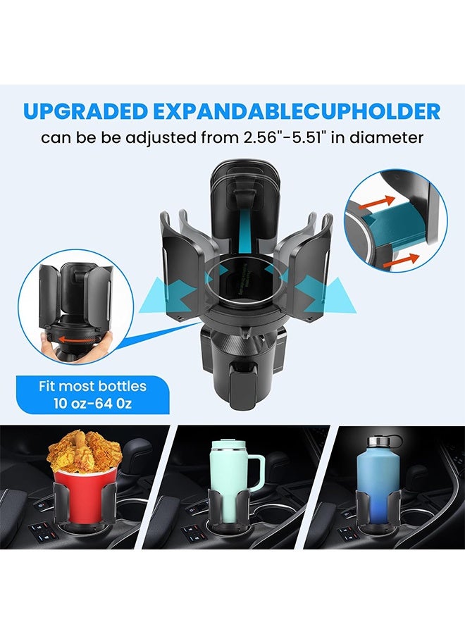 Cup Holder Expander for Car with Adjustable Holder & Base, Compatible with 10 to 64 oz Yeti Ramblers, Stanley, Hydro Flask, Nalgene, Hold 2.9" to 5.5" Large Bottles Mugs Food Drink, Car Cup Holder - Image 3