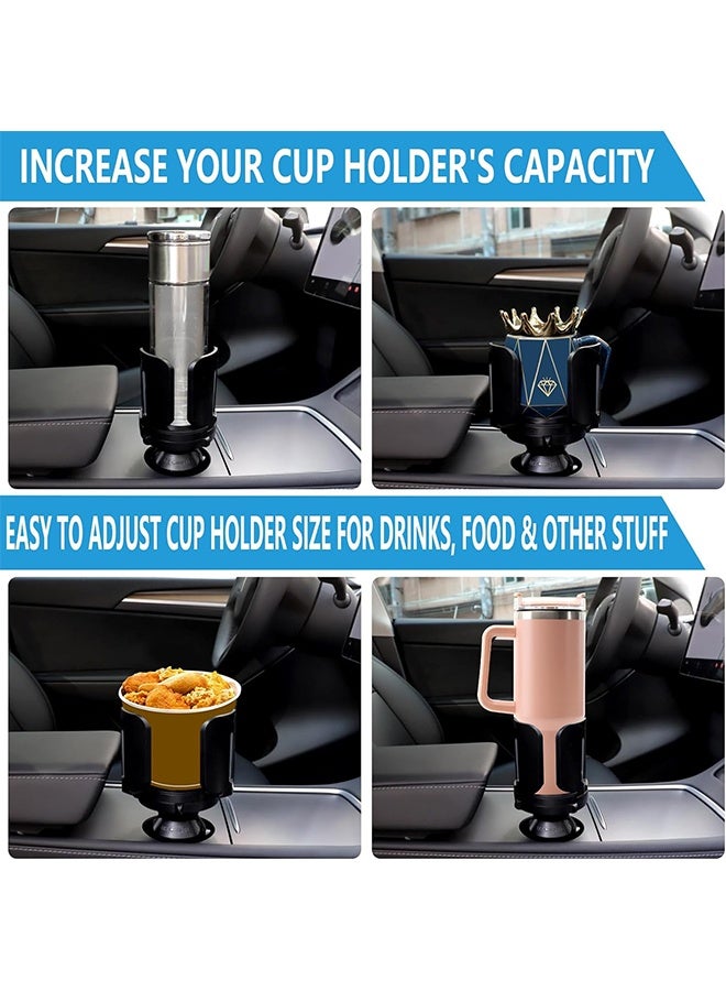 Cup Holder Expander for Car with Adjustable Holder & Base, Compatible with 10 to 64 oz Yeti Ramblers, Stanley, Hydro Flask, Nalgene, Hold 2.9" to 5.5" Large Bottles Mugs Food Drink, Car Cup Holder - Image 5