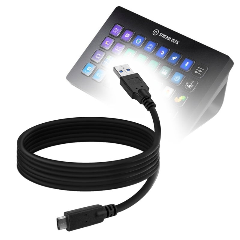 BoxWave Cable Compatible with Elgato Stream Deck XL DirectSync USB 30 A to USB 31 Type C USB C Charge and Sync Cable 6ft Black - Image 2