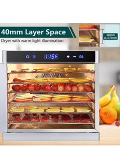 Cool Baby COOLBABY food dehydrator, 6 trays for food Jerky, fruit, meat, dog treats, herbs, durable food-grade stainless steel dehydrator machine, 220V/700W, safety over heat protection, 67 free recipes.  - Image 2