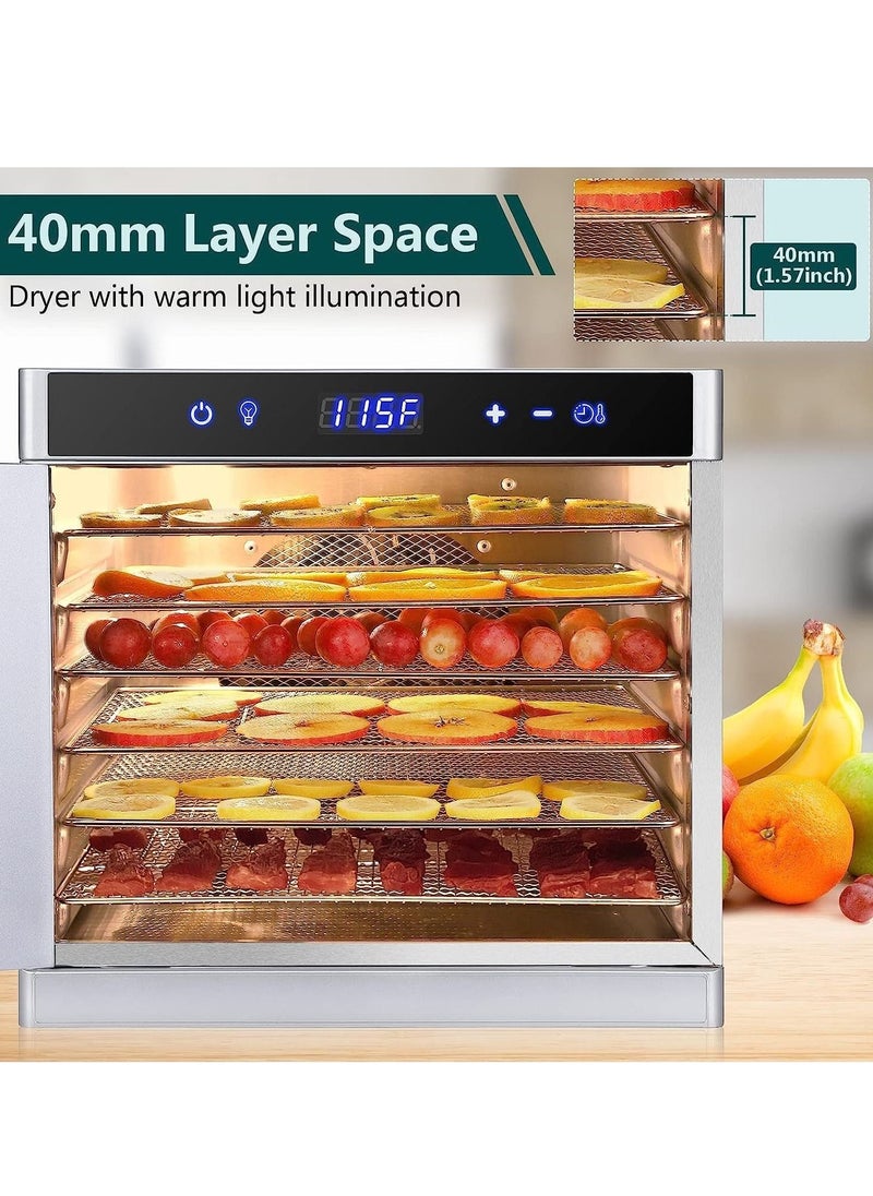 Cool Baby COOLBABY food dehydrator, 6 trays for food Jerky, fruit, meat, dog treats, herbs, durable food-grade stainless steel dehydrator machine, 220V/700W, safety over heat protection, 67 free recipes.  - Image 2