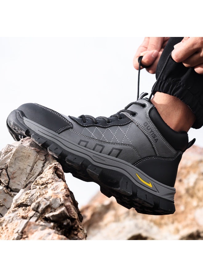 Men's steel-toe safety shoes, lightweight and comfortable, puncture-proof and slip-resistant, wear-resistant and durable, comfortable for long periods of standing, lightweight and breathable, work shoes that can also be worn as fashionable athletic shoes. - Image 4