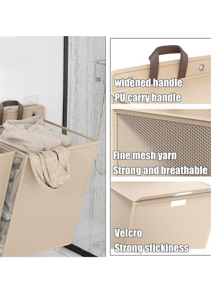 general Square laundry basket with lid, wall-mounted laundry basket multifunctional bathroom foldable laundry box, suitable for apartments, dormitories - Image 3