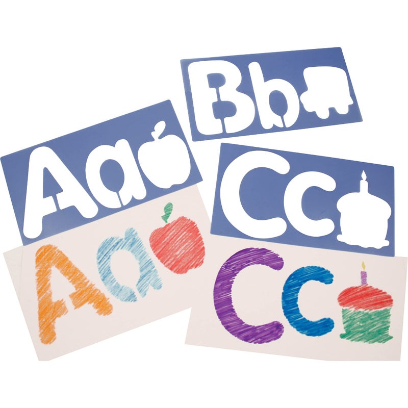 Roylco R5618 Big Alphabet and Picture Stencils Set of 26