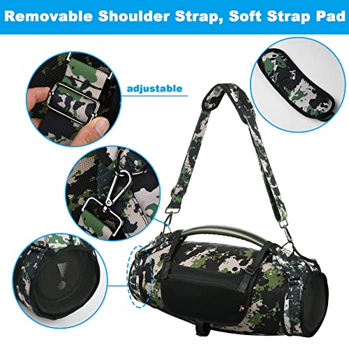 TXEsign Travel Carrying Strap for JBL Boombox 3/Boombox 3 Wi-Fi Waterproof Portable Speaker, Shoulder Strap with Two Side Covers Travel Carrying Pouch for JBL Boombox 3 (Camo) - Image 5