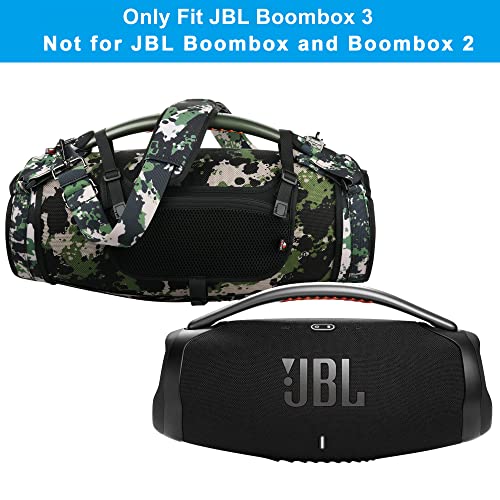 TXEsign Travel Carrying Strap for JBL Boombox 3/Boombox 3 Wi-Fi Waterproof Portable Speaker, Shoulder Strap with Two Side Covers Travel Carrying Pouch for JBL Boombox 3 (Camo) - Image 4