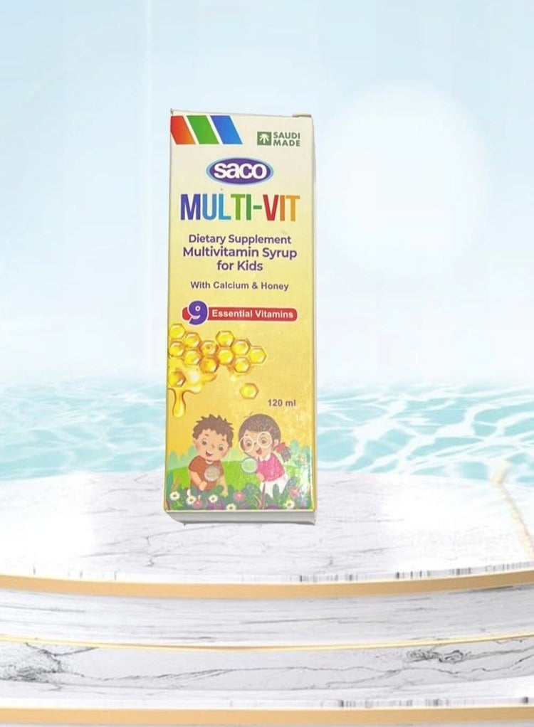 ساكو مالتي فيت شراب متعدد الفيتامينات للأطفال مع الكالسيوم والعسل  الخيار المثالي لضمان صحة ونمو أطفالك بشكل صحي ومتوازن 120 مل - Image 4