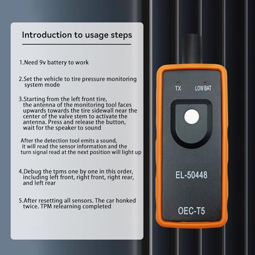RBOKO Automotive Tire Sensor Reset Tool, System Programming Training, TPMS Relearn Tool, Tire Pressure Monitor Sensor, EL-50448 OEC T5 Compatible with Most GM Series Vehicles, Car Accessories - Image 3