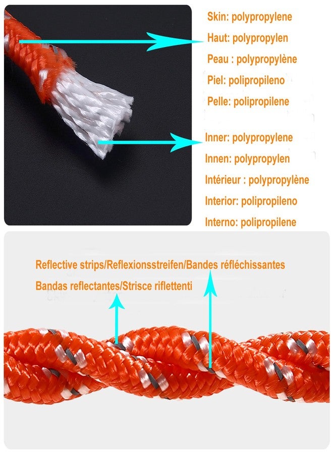 NorthPada 1/4 in (6mm) x 32 Ft (10Meter) Marine Floating Rope for Boating, Fishing, Rafting, Camping, Hiking, Hunting, Anchor, Mooring, Dock Lines, Kayak, Canoe, Rescuing Reflective Orange - Image 2