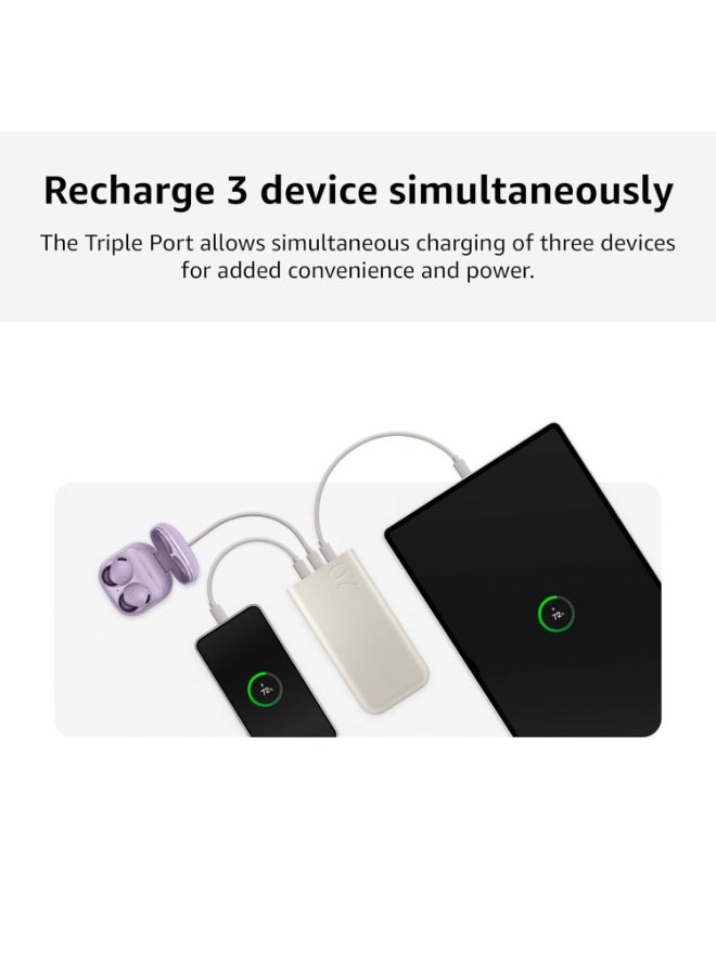Samsung Renewed - Samsung Galaxy 20000mAh Power Bank, Wired Battery Pack, Gray white - Image 5