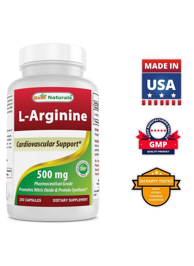 Best Naturals L-Arginine 500mg 250 Capsules - Pharmaceutical Grade L Arginine supplement promotes nitric oxide synthesis - pzsku/ZFBF09731D43B1050D43EZ/45/_/1739863646/57c033bf-7345-4614-b2f5-58a6c4b155b6