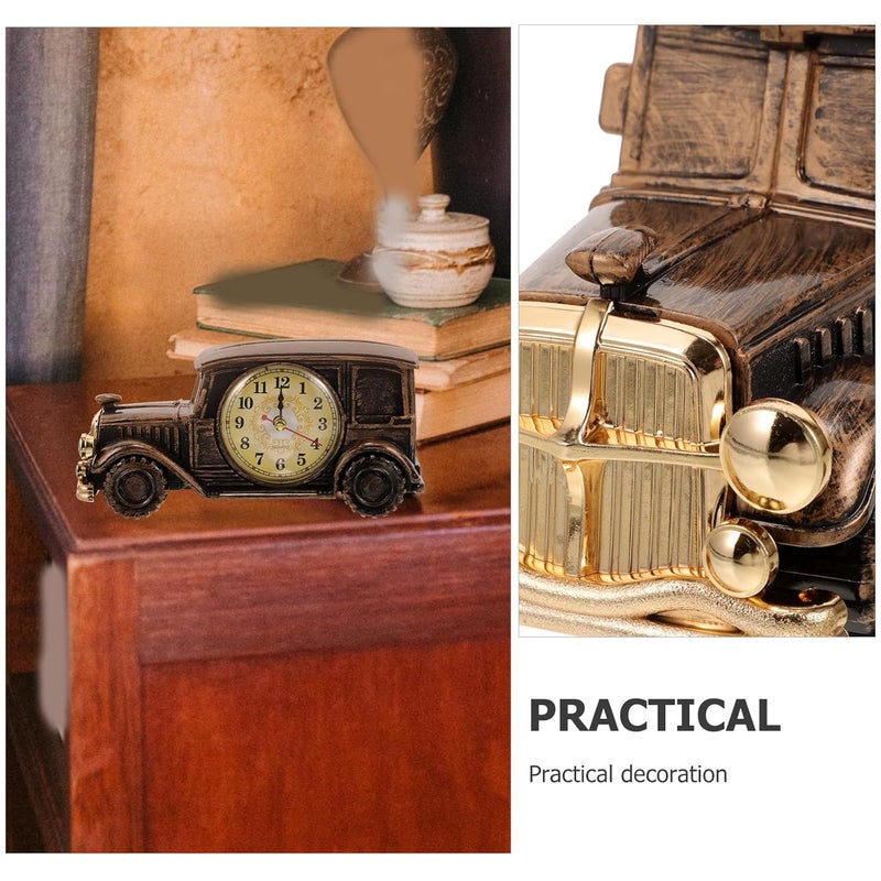 Vintage Classic Car Clock Retro Bronze Desktop Clock Ornament Artistic Home Decor for Living Room and Office Style - Image 3