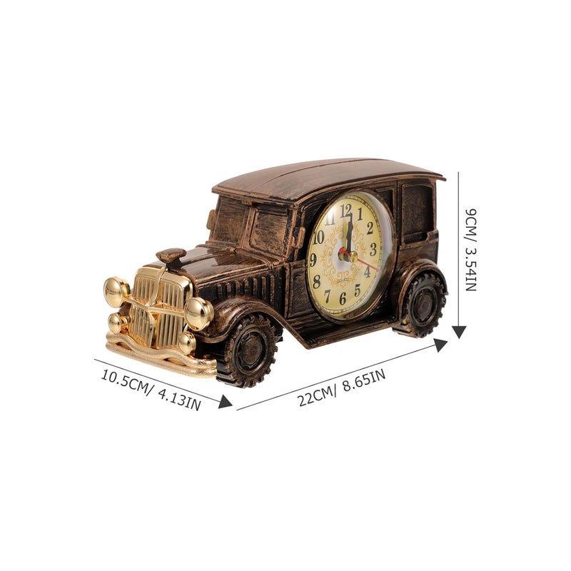 Vintage Classic Car Clock Retro Bronze Desktop Clock Ornament Artistic Home Decor for Living Room and Office Style - Image 2