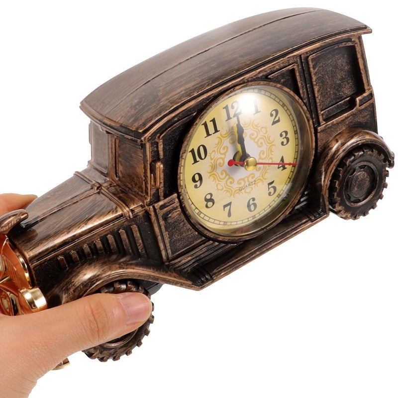 Vintage Classic Car Clock Retro Bronze Desktop Clock Ornament Artistic Home Decor for Living Room and Office Style - Image 4