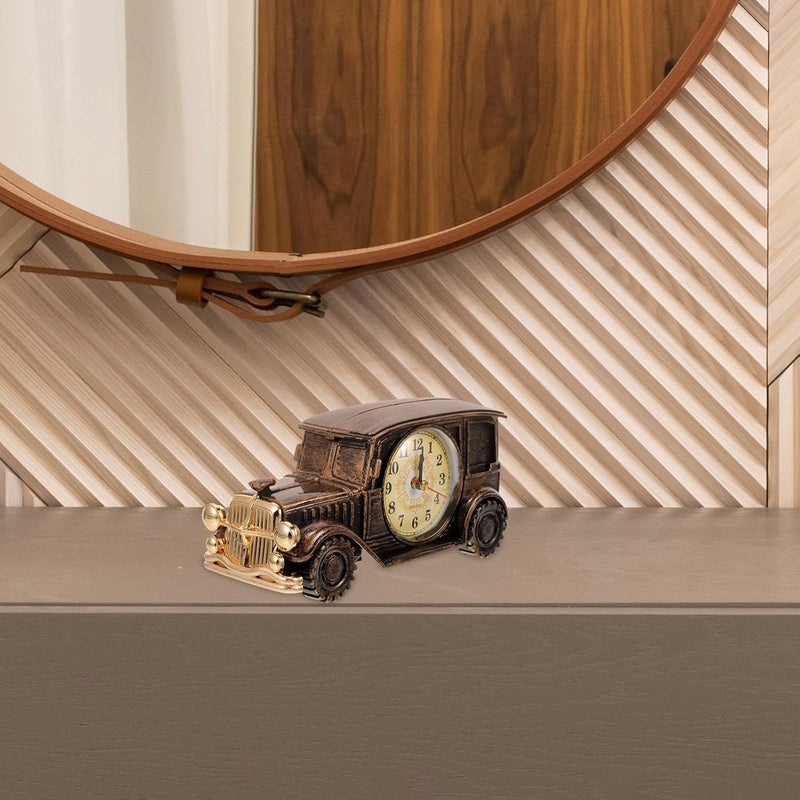 Vintage Classic Car Clock Retro Bronze Desktop Clock Ornament Artistic Home Decor for Living Room and Office Style - Image 5