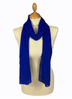 Perfectory PERFECTORY Women Lightweight Solid Chiffon Hijab Shawl Soft Premium Abaya Shawl Wrap Scarves, Long Bridal Hijab Scarf- Royal Blue  - Image 4