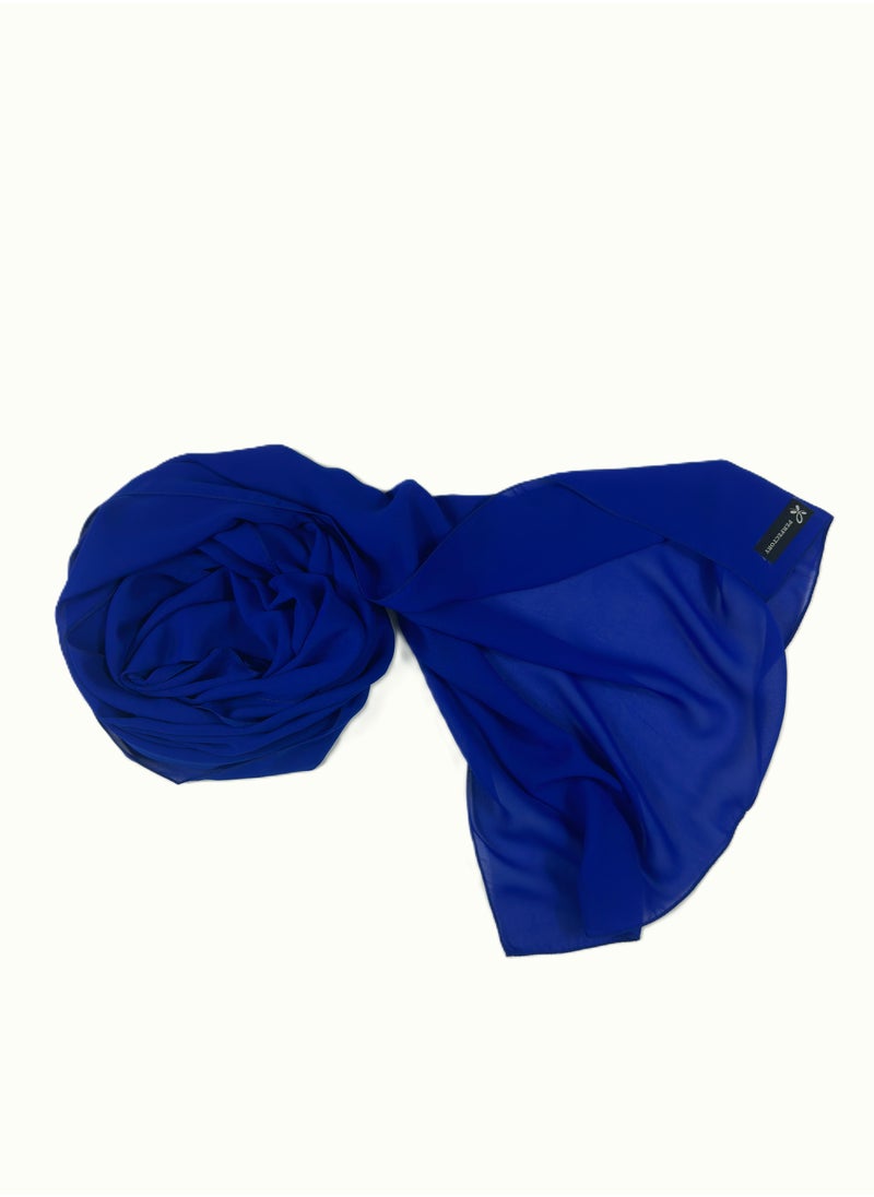 Perfectory PERFECTORY Women Lightweight Solid Chiffon Hijab Shawl Soft Premium Abaya Shawl Wrap Scarves, Long Bridal Hijab Scarf- Royal Blue  - Image 2