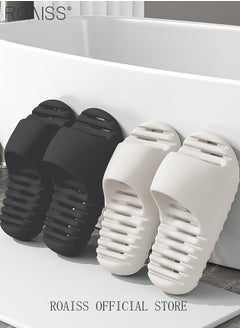 roaiss EVA Hollow Sole Bath Slippers for Men Summer Simple Soft Elasticity Comfort Outdoor Beach Slides Quick Drying Silent Anti-Slip Decompression Lightweight Indoor Home Sandals  - Image 5
