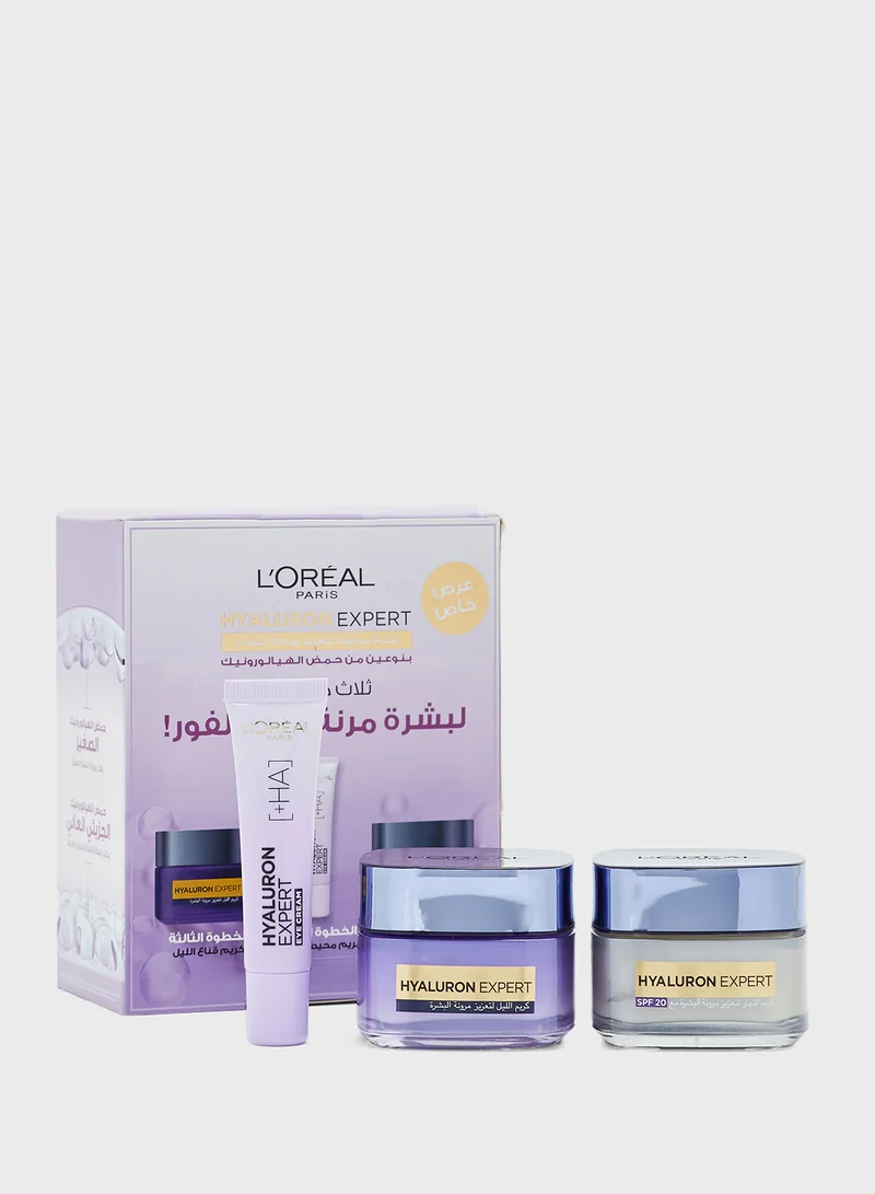 L'OREAL PARIS L'Oreal Paris Hyaluron Expert 3 Steps Routine For Instantly Replumped Skin